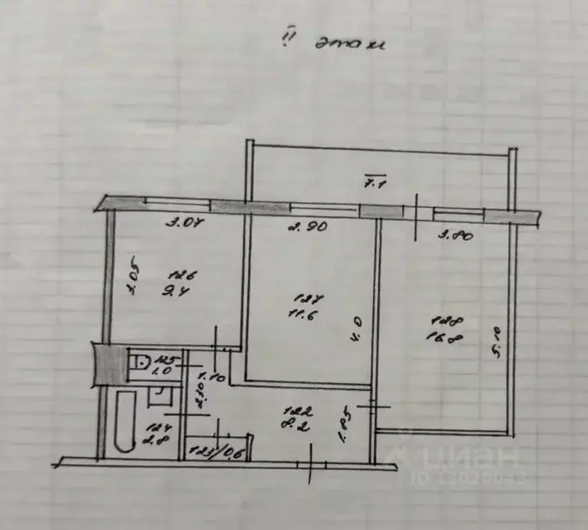 2-к кв. Татарстан, Казань ул. Юлиуса Фучика, 42 (54.0 м) - Фото 2