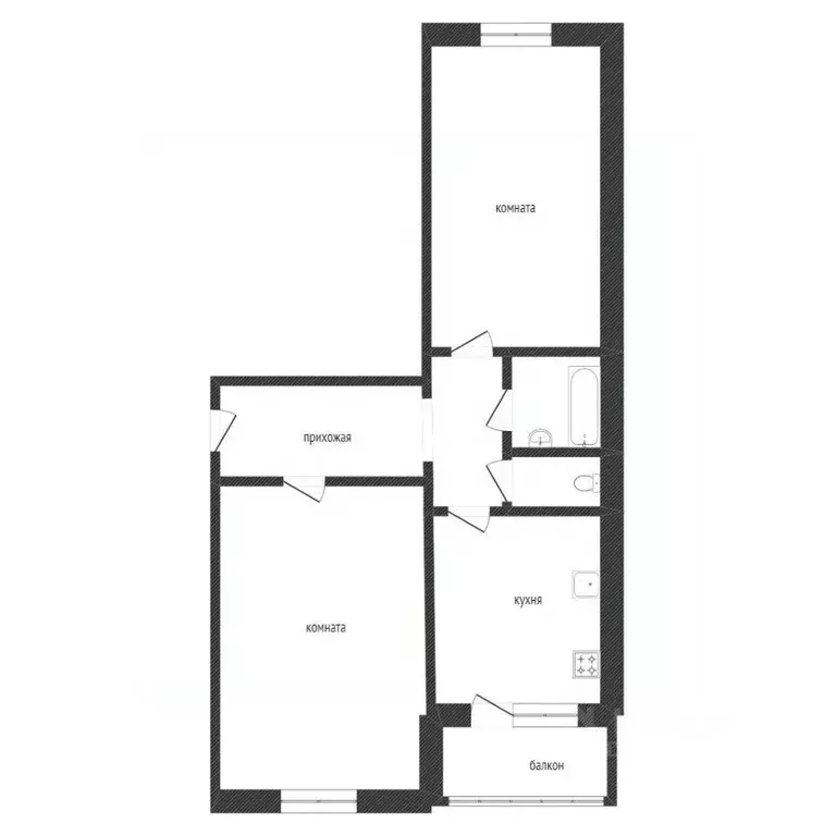 2-к кв. Курганская область, Курган ул. Ломоносова, 47 (41.6 м) - Фото 2