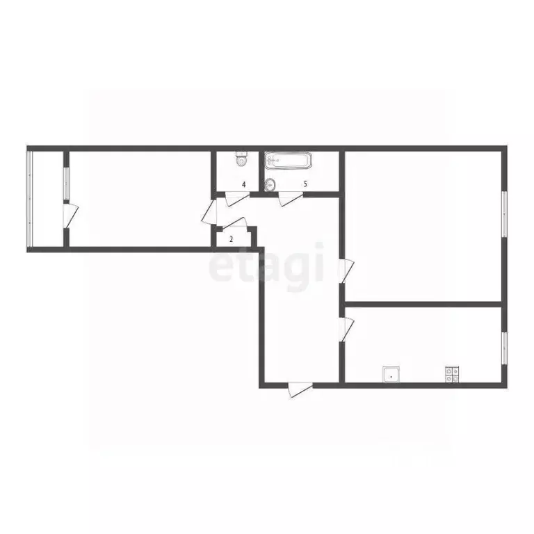 2-к кв. Амурская область, Благовещенск Институтская ул., 13 (45.0 м) - Фото 2