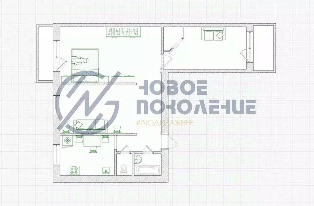 3-к кв. Омская область, Омск ул. Калинина, 10А (60.0 м) - Фото 2