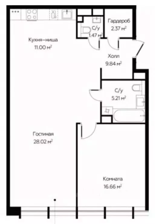 1-к кв. Москва Шереметьевская ул., 21 (75.0 м) - Фото 1