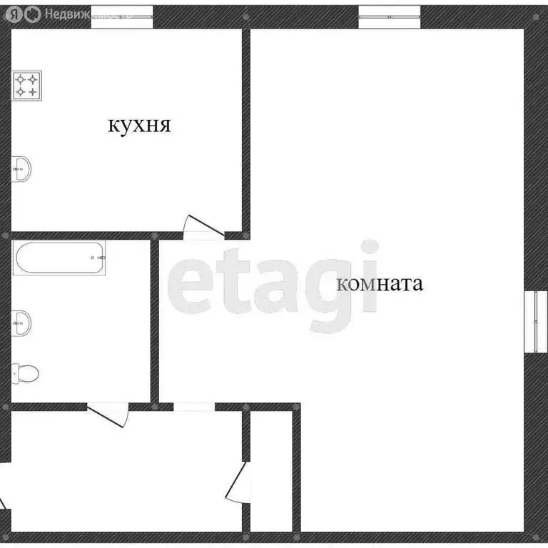 1-комнатная квартира: Тюмень, улица Карла Маркса, 64 (30.8 м) - Фото 1