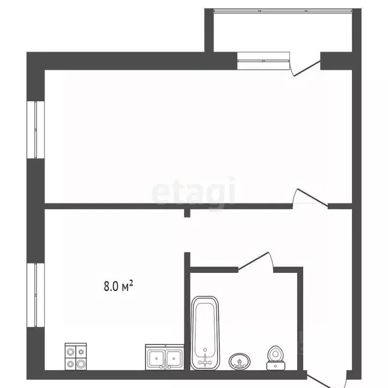 1-к кв. Коми, Усинск Возейская ул., 17 (34.2 м) - Фото 1