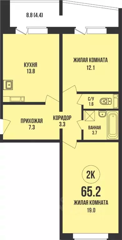 2-к кв. Новосибирская область, Новосибирск Родники мкр, Династия жилой ... - Фото 1