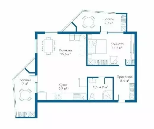 2-комнатная квартира: Гурзуф, Зелёный переулок, 4 (64 м) - Фото 2