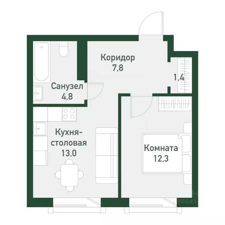 1-к кв. Челябинская область, Челябинский городской округ, пос. ... - Фото 0