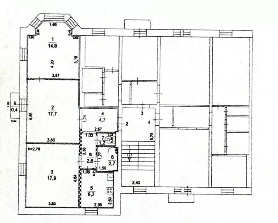 3-к кв. Московская область, Подольск Индустриальная ул., 9/20 (67.8 м) - Фото 2