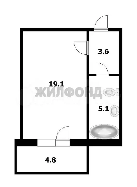Квартира-студия, 27,6 м, 5/10 эт. - Фото 0