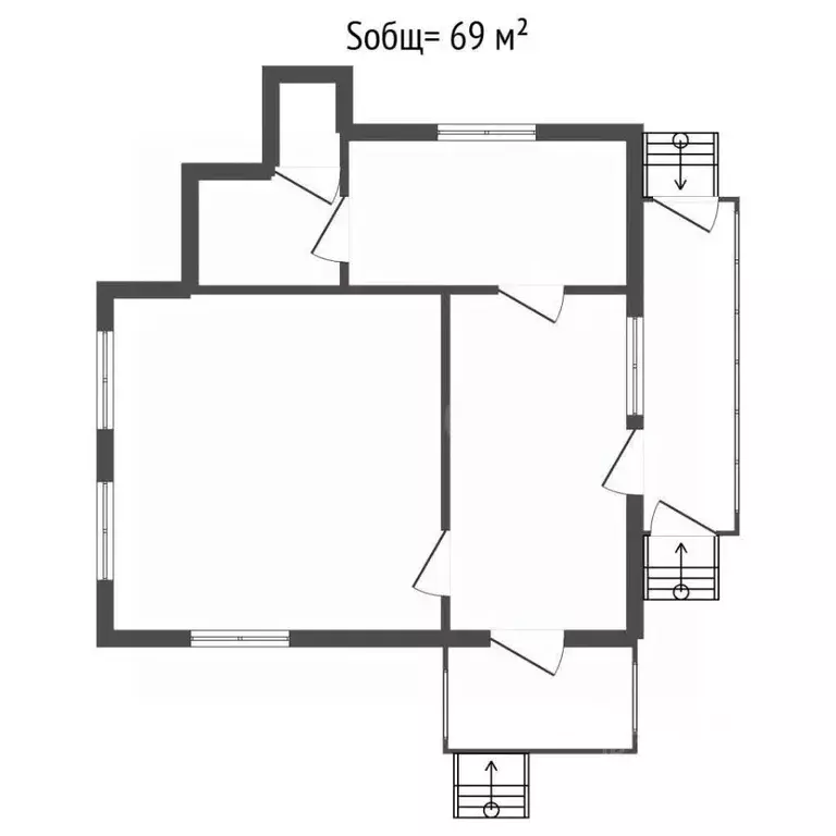 Дом в Брянская область, Брянск Радица-Крыловка пгт, ул. Фокина (69 м) - Фото 2