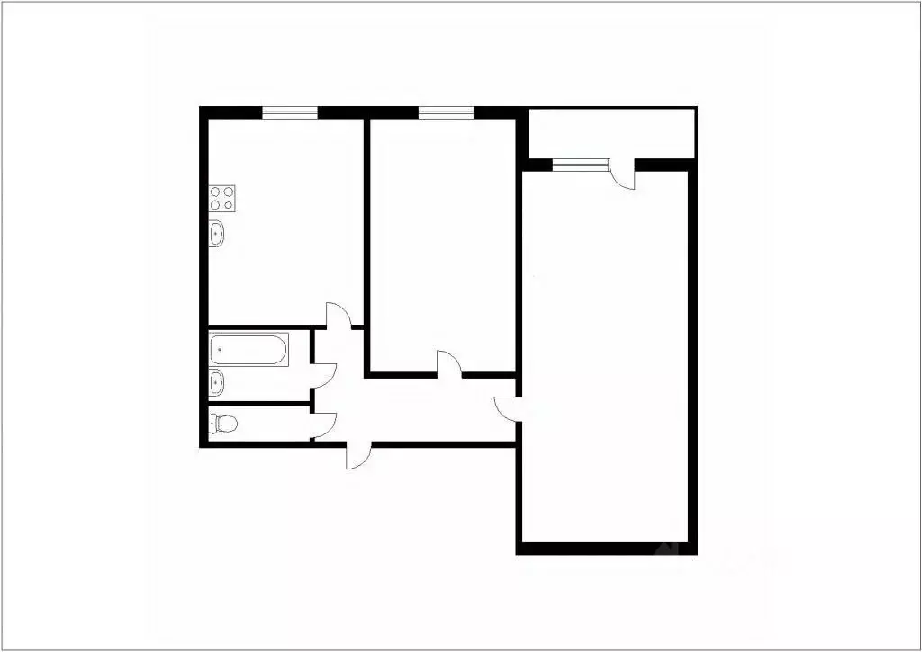 2-к кв. Кемеровская область, Осинники ул. Куйбышева, 12 (47.1 м) - Фото 2