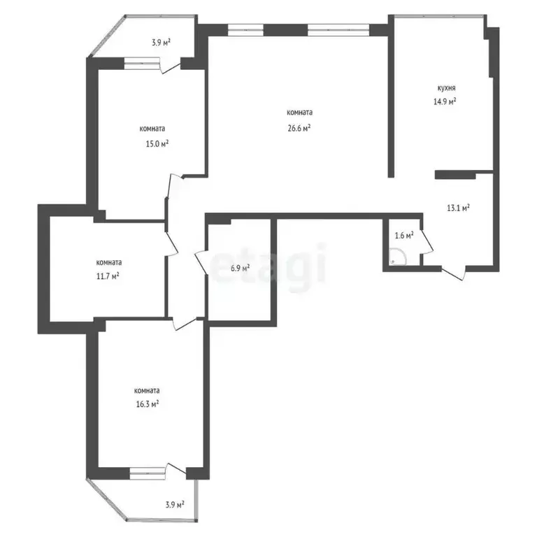 4-к кв. Красноярский край, Красноярск ул. Алексеева, 50 (108.2 м) - Фото 1