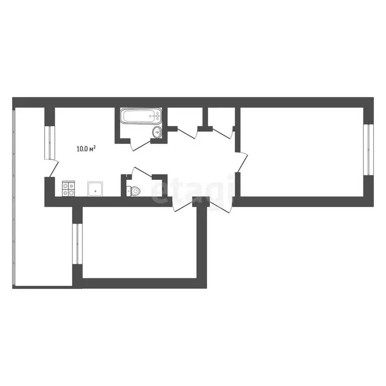 2-комнатная квартира: Тырныауз, Баксанская улица, 13 (51.3 м) - Фото 1