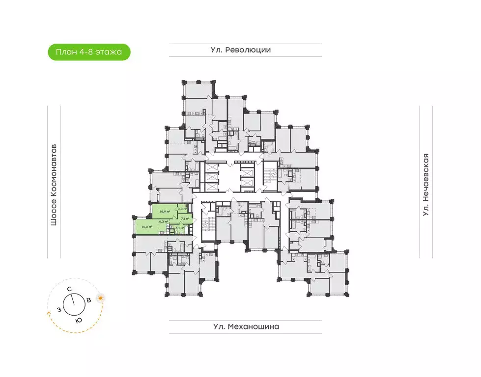 2-комнатная квартира: Пермь, улица Механошина, 16 (51.7 м) - Фото 1