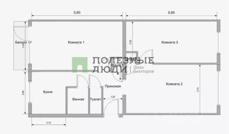 3-к кв. Омская область, Омск ул. 6-я Линия, 168Б (62.6 м) - Фото 0