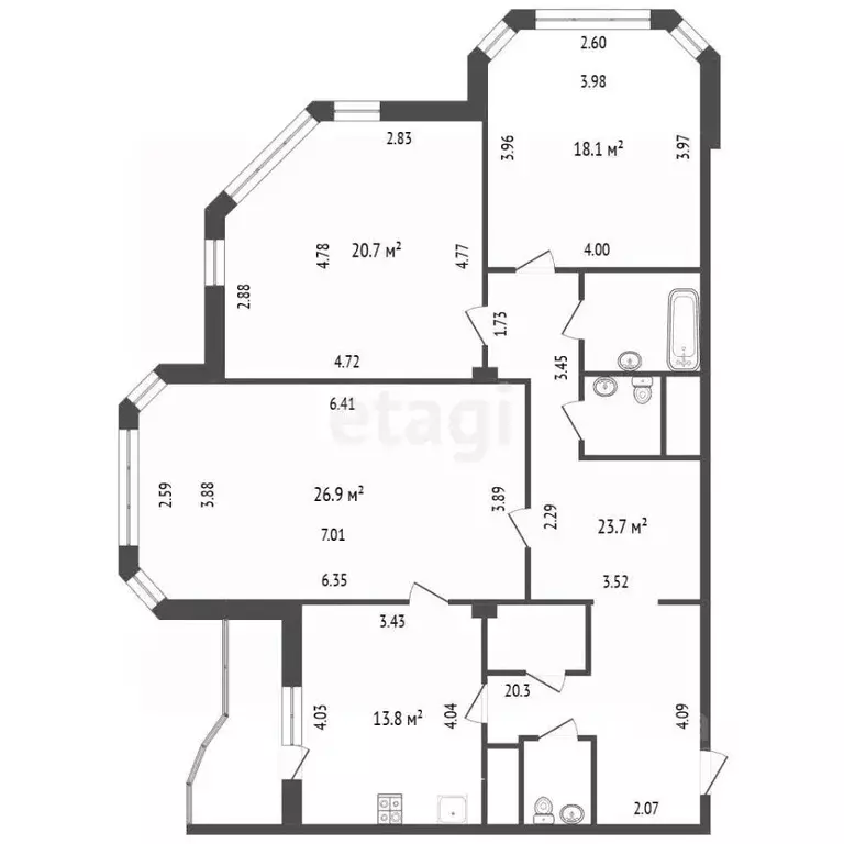 3-к кв. Москва ул. Генерала Белобородова, 11 (113.3 м) - Фото 2