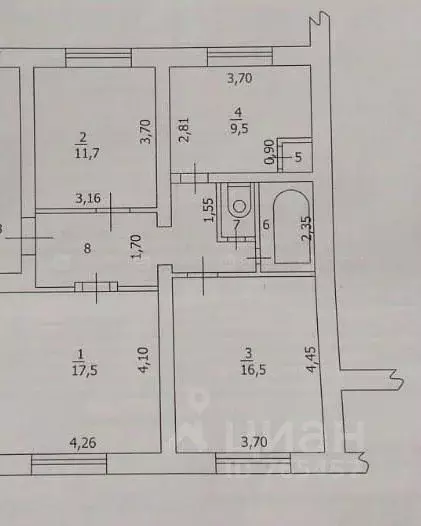 Комната Татарстан, Казань ул. Тимирязева, 10 (17.0 м) - Фото 1