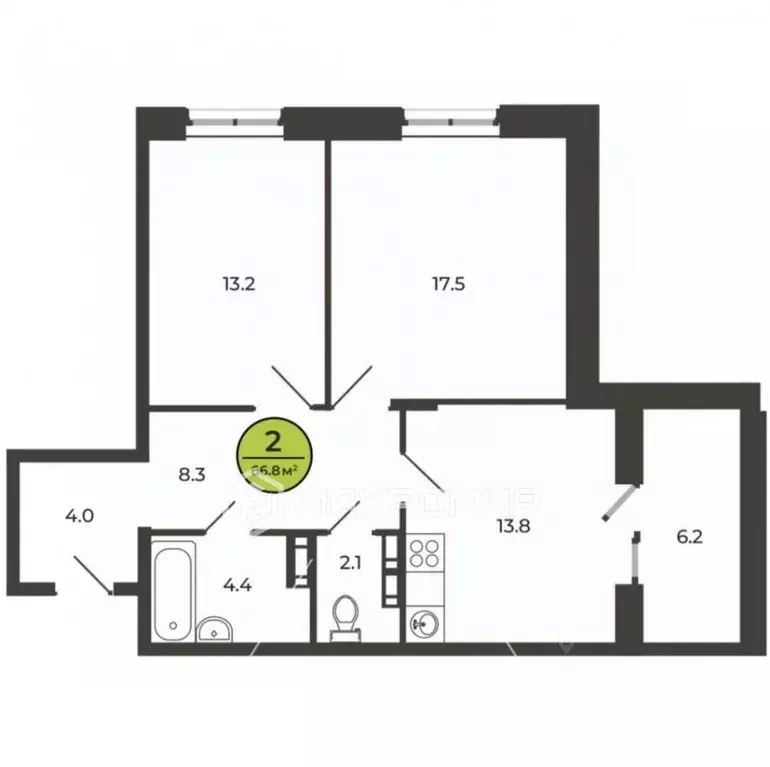 2-к кв. Брянская область, Брянский район, Свенское с/пос, пос. Свень ... - Фото 2