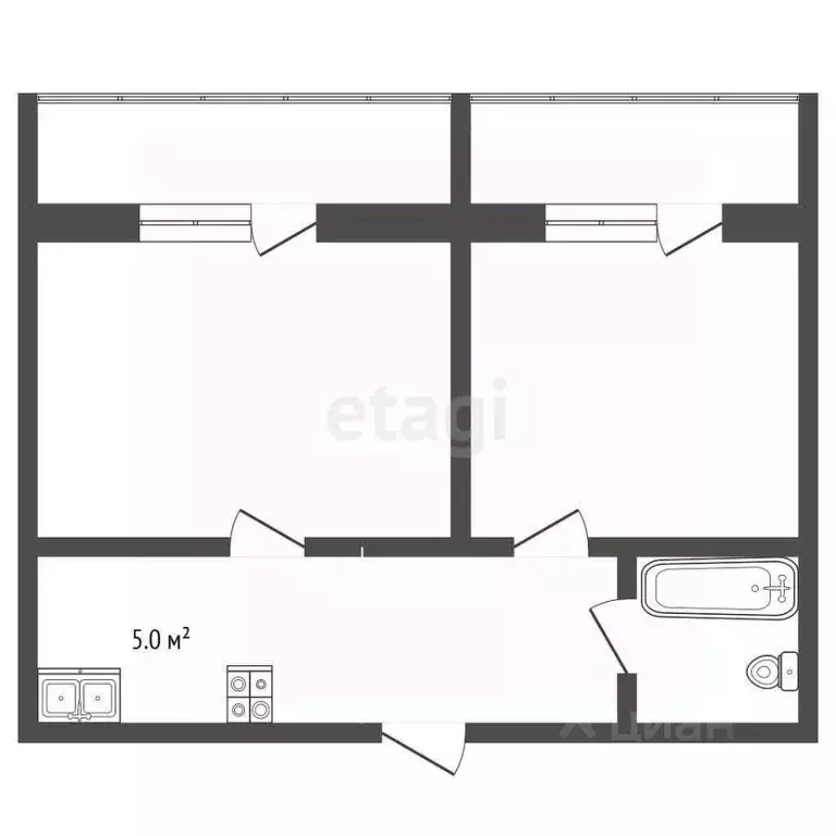 2-к кв. Ставропольский край, Пятигорск ул. Орджоникидзе (38.7 м) - Фото 0