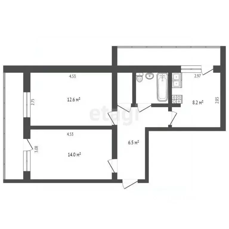 2-к кв. Крым, Армянск Имени Генерала Корявко мкр, 3 (45.2 м) - Фото 0