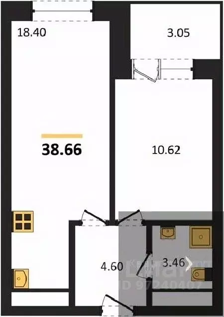 1-к кв. Воронежская область, Воронеж Транспортная ул., 58 (38.66 м) - Фото 0