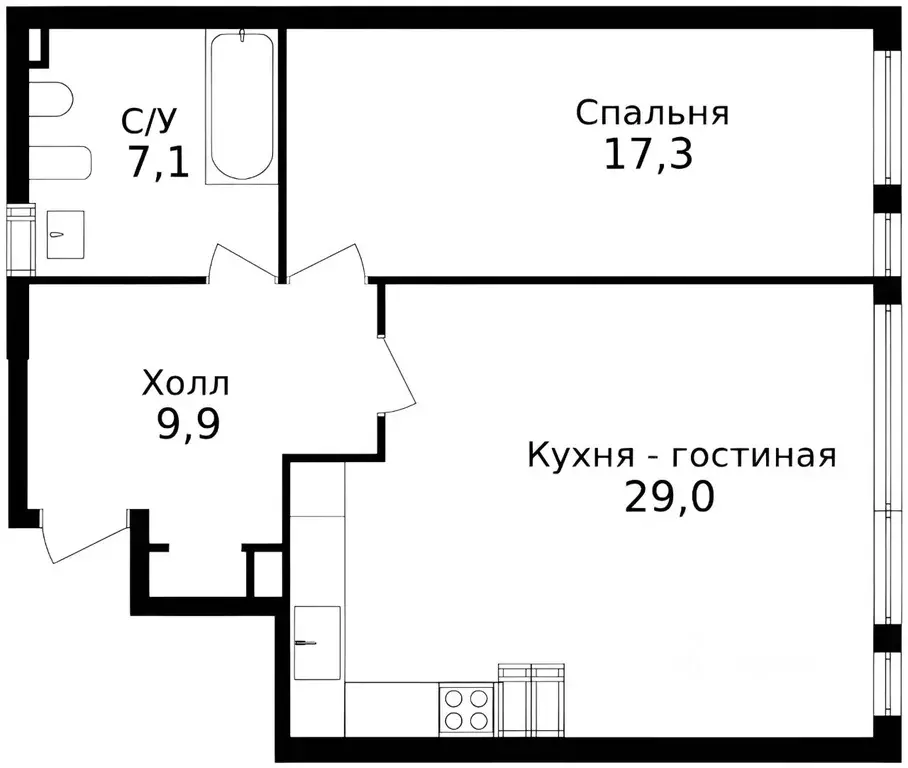 2-к кв. Москва Херсонская ул., 43к5 (63.9 м) - Фото 1