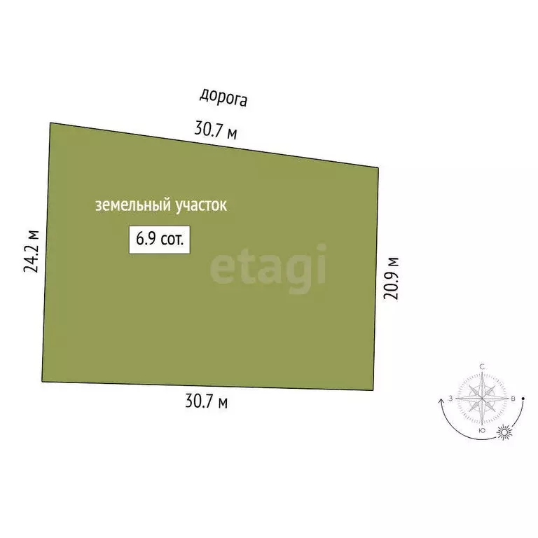 Участок в Тюмень (6.9 м) - Фото 0