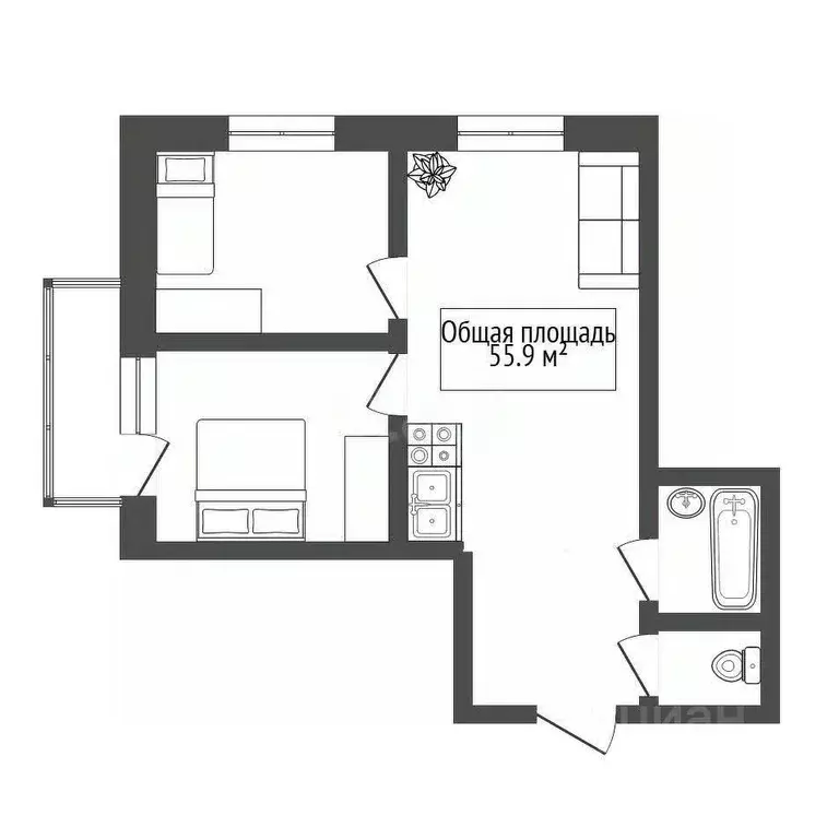 2-к кв. Новосибирская область, Новосибирск ул. Немировича-Данченко, ... - Фото 1