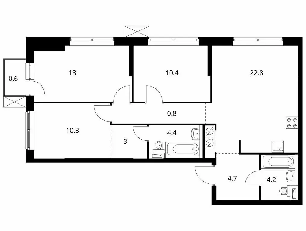 3-комнатная квартира: Санкт-Петербург, Галерный проезд, 1к2 (78.8 м) - Фото 1