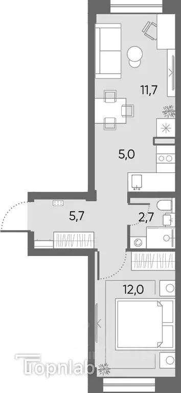 1-к кв. Архангельская область, Архангельск Никольский просп., 77 (36.9 ... - Фото 2