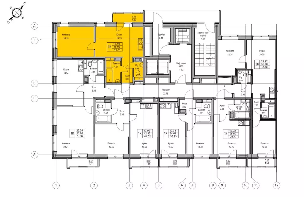 1-к кв. Санкт-Петербург ул. Ивинская, 5к2 (45.05 м) - Фото 1