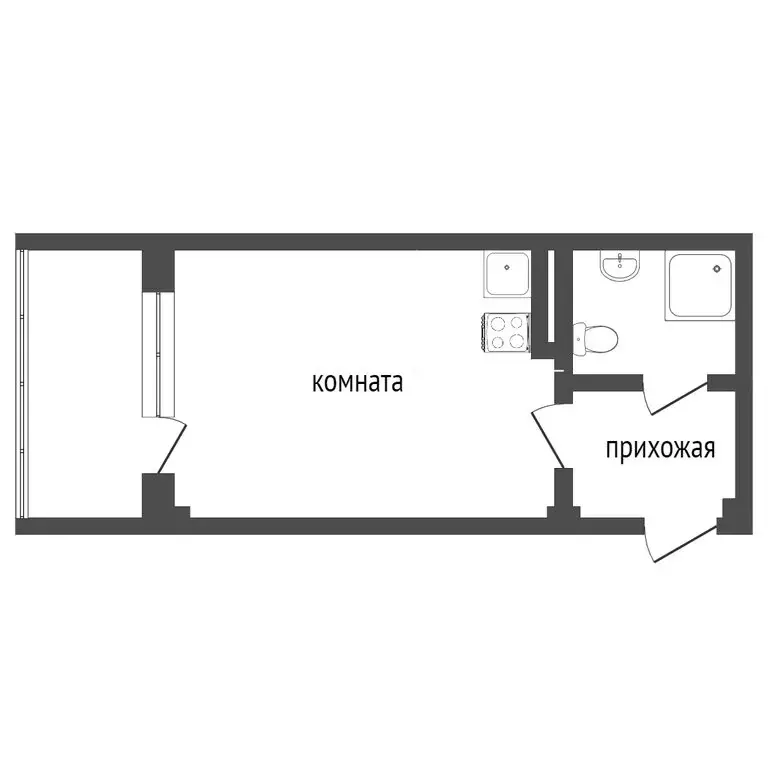 Квартира-студия: Севастополь, Рубежный проезд, 28 (25.5 м) - Фото 1