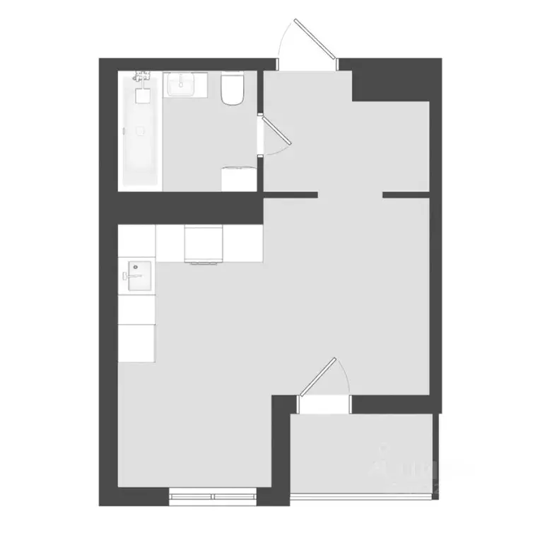 Студия Тверская область, Тверь ул. 2-я Красина, 64 (26.2 м) - Фото 1