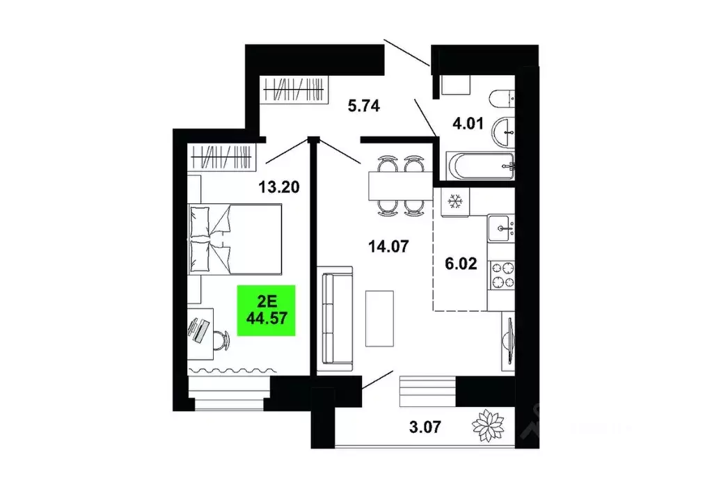2-к кв. Кировская область, Кирово-Чепецкий район, Федяковское с/пос, ... - Фото 1