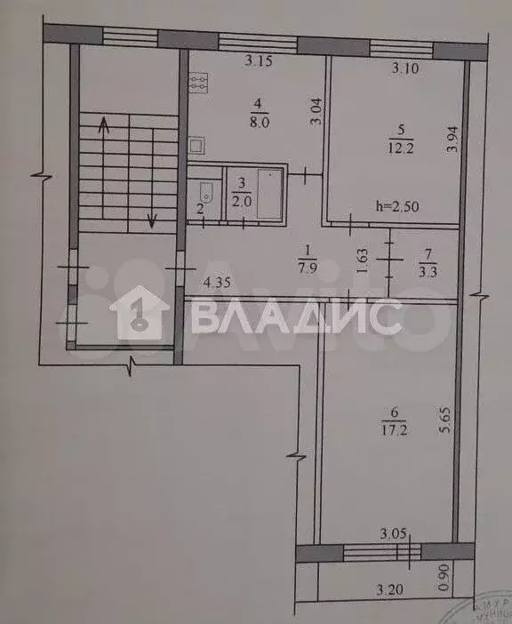 2-к. квартира, 51,8 м, 3/5 эт. - Фото 0