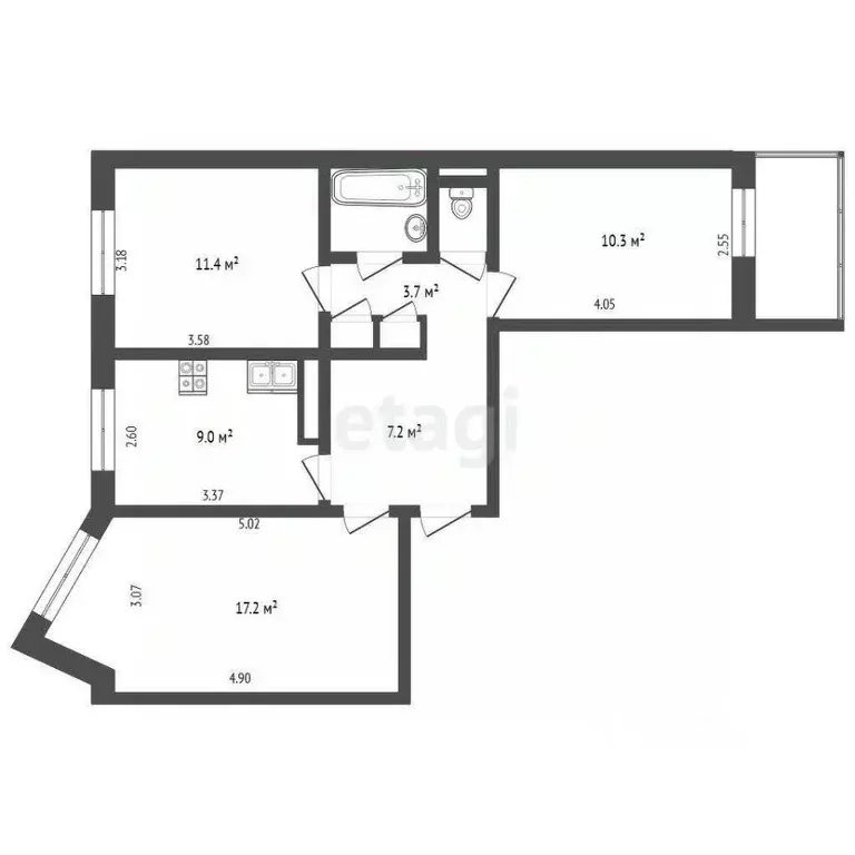 Комната Архангельская область, Приморский муниципальный округ, пос. ... - Фото 2