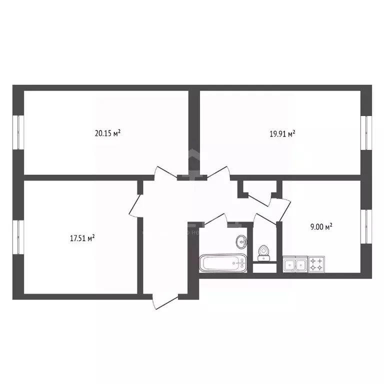 3-к кв. Санкт-Петербург просп. Тореза, 13 (82.2 м) - Фото 1