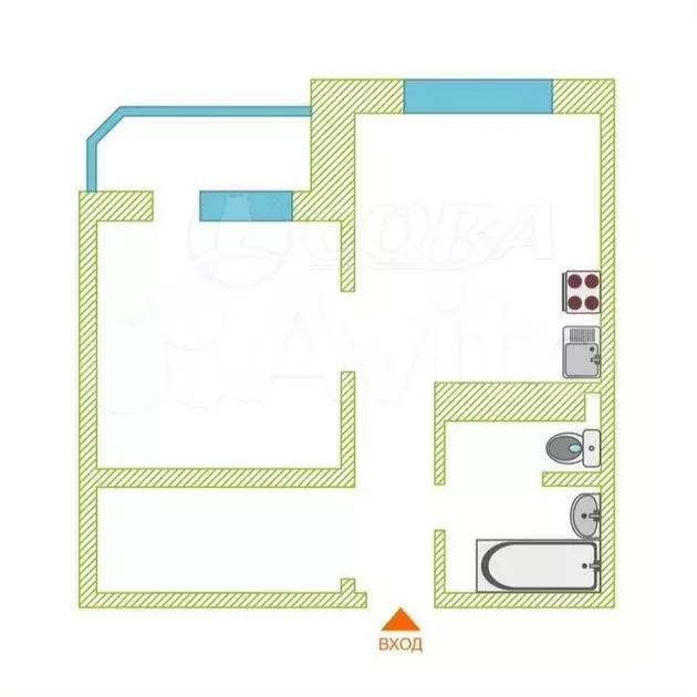 1-к. квартира, 40 м, 5/16 эт. - Фото 0