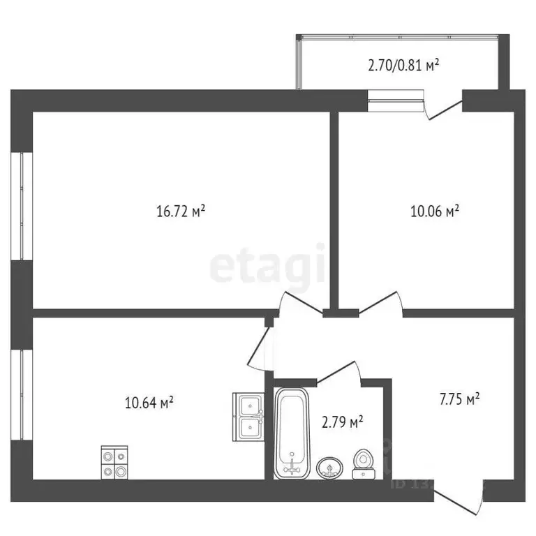 2-к кв. Вологодская область, Вологда Старое ш., 2 (48.0 м) - Фото 0