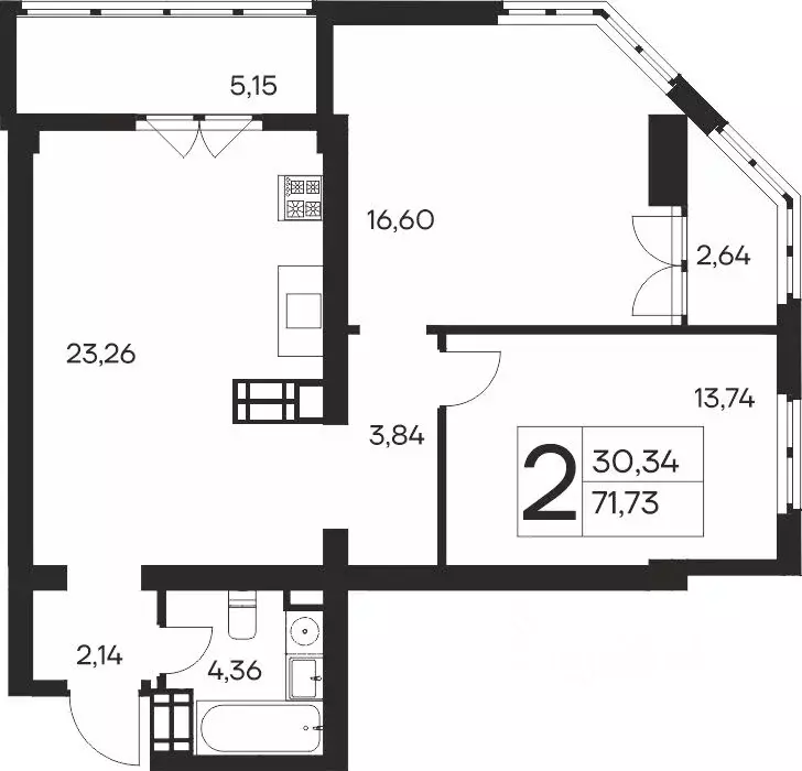 2-к кв. Крым, Ялта Ай-Петри жилой комплекс (70.87 м) - Фото 1