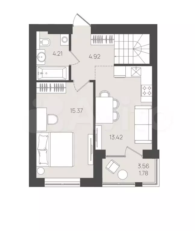 2-к. квартира, 74,8 м, 1/5 эт. - Фото 1