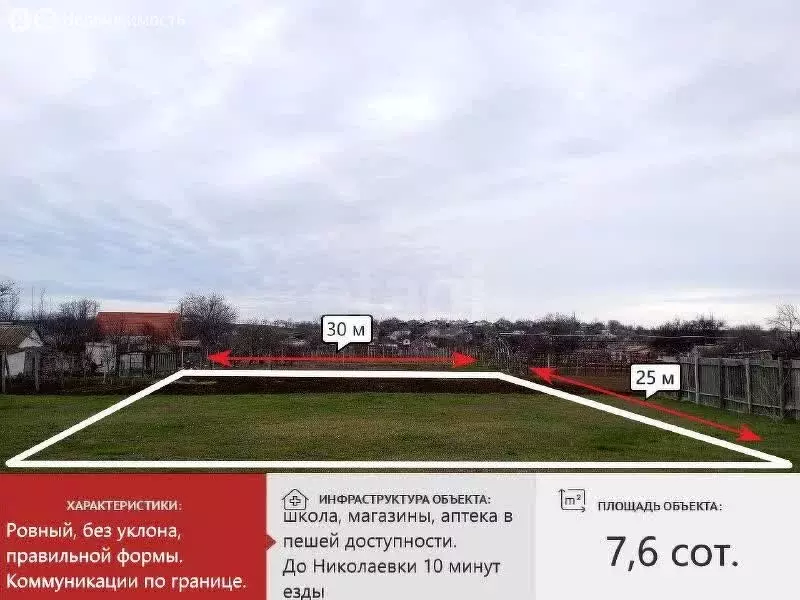 Участок в село Равнополье, улица Чапаева (7.6 м) - Фото 1