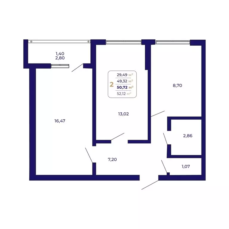 2-комнатная квартира: Уфа, жилой район Затон-Восточный, ЖК Паруса ... - Фото 0