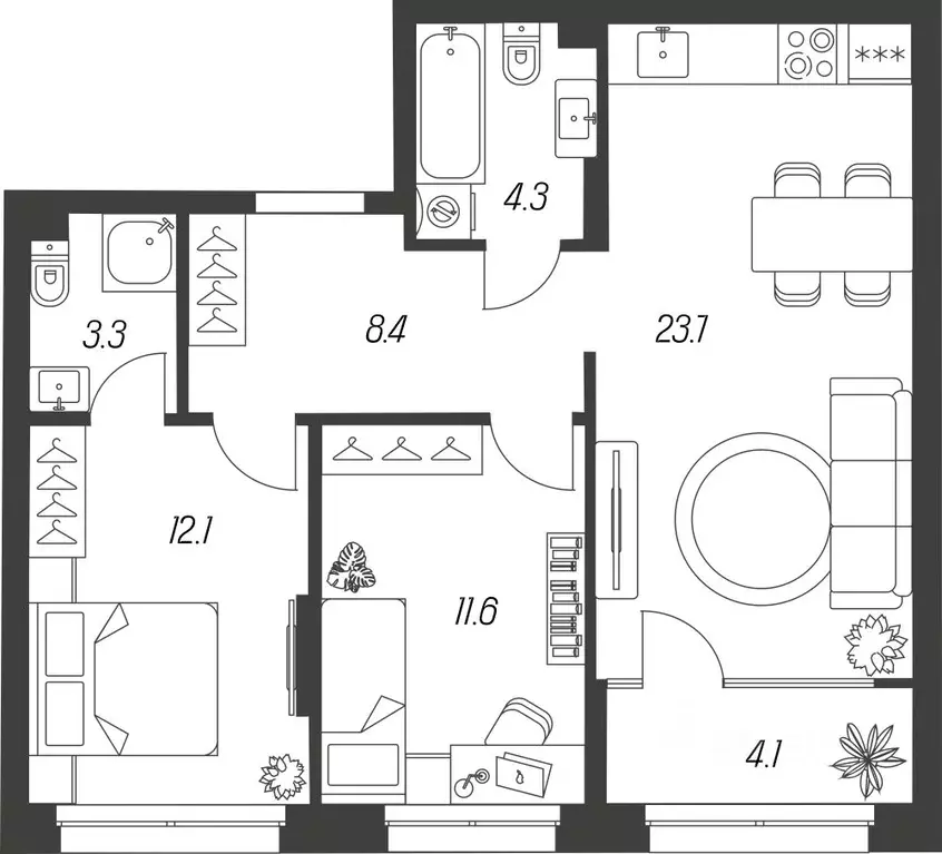 2-к кв. Тульская область, Тула ул. Михеева, 9А (67.5 м) - Фото 1