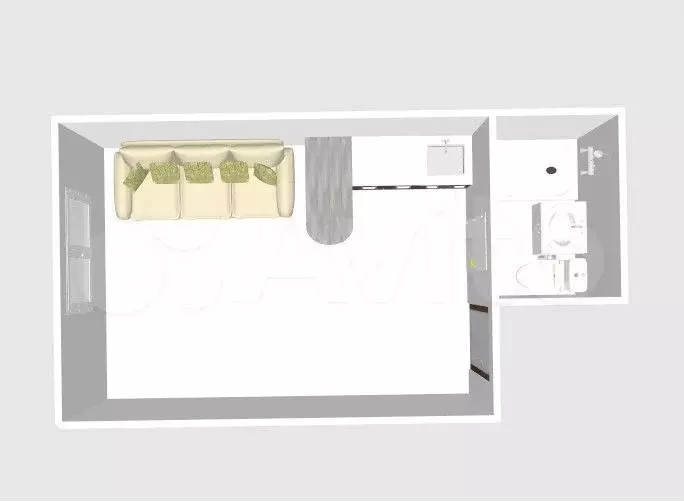Квартира-студия, 17,3 м, 1/9 эт. - Фото 0