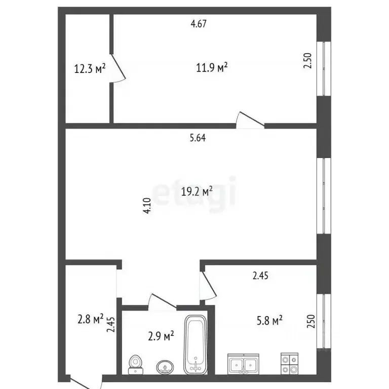 2-к кв. Московская область, Жуковский ул. Дугина, 21 (44.7 м) - Фото 2