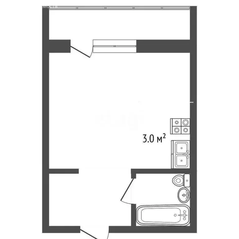 Квартира-студия: Вологда, улица Гагарина, 80Ак3 (24 м) - Фото 1