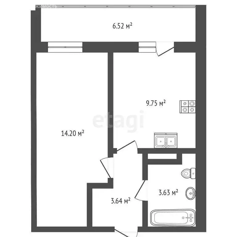 1-комнатная квартира: Патрушева, улица Петра Ершова, 10 (32 м) - Фото 0