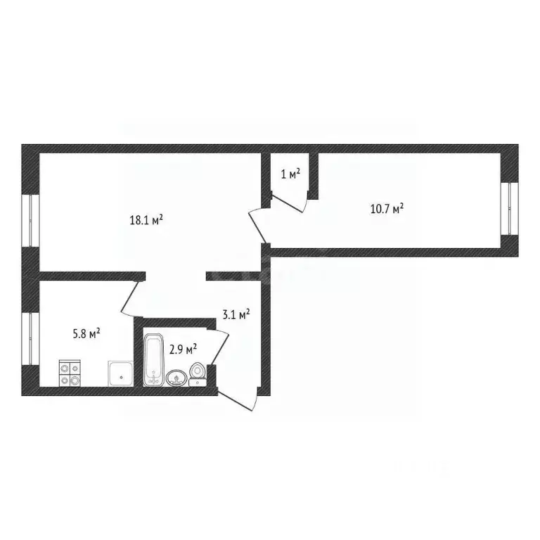 2-к кв. Нижегородская область, Нижний Новгород Ошарская ул., 53 (42.0 ... - Фото 2