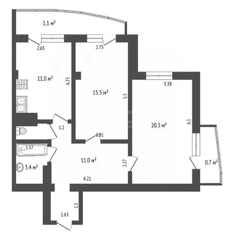 2-к кв. Крым, Феодосия ш. Симферопольское, 24Е (66.5 м) - Фото 2