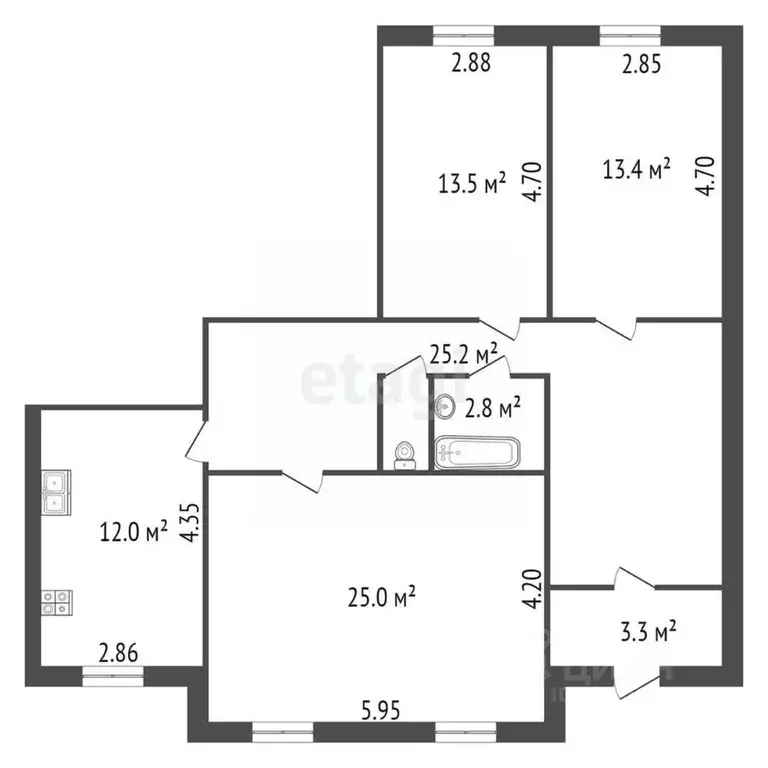 3-к кв. Ленинградская область, Гатчина ул. Слепнева, 4к4 (96.7 м) - Фото 0
